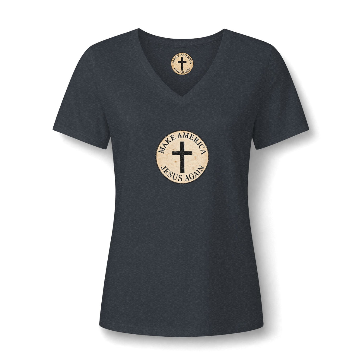Women's Relaxed Heather CVC V-Neck Tee