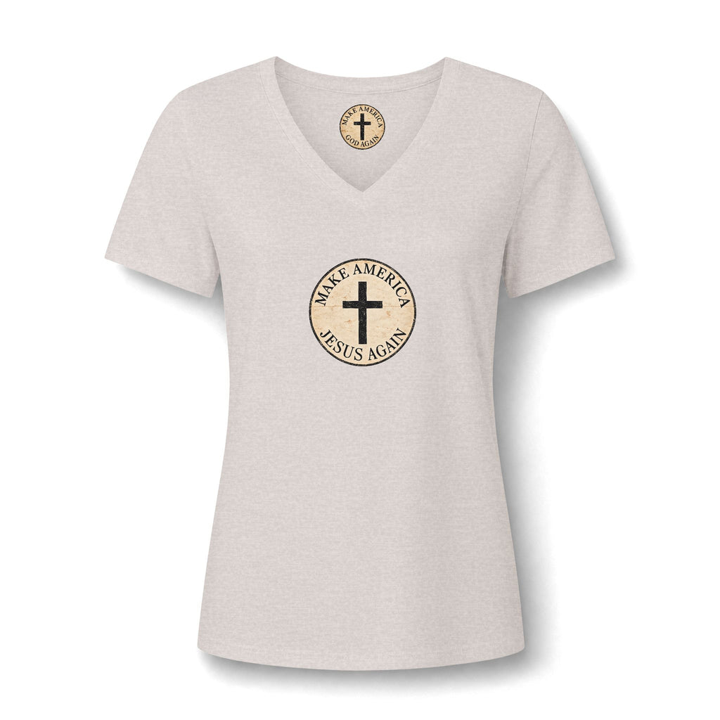 Women's Relaxed Heather CVC V-Neck Tee