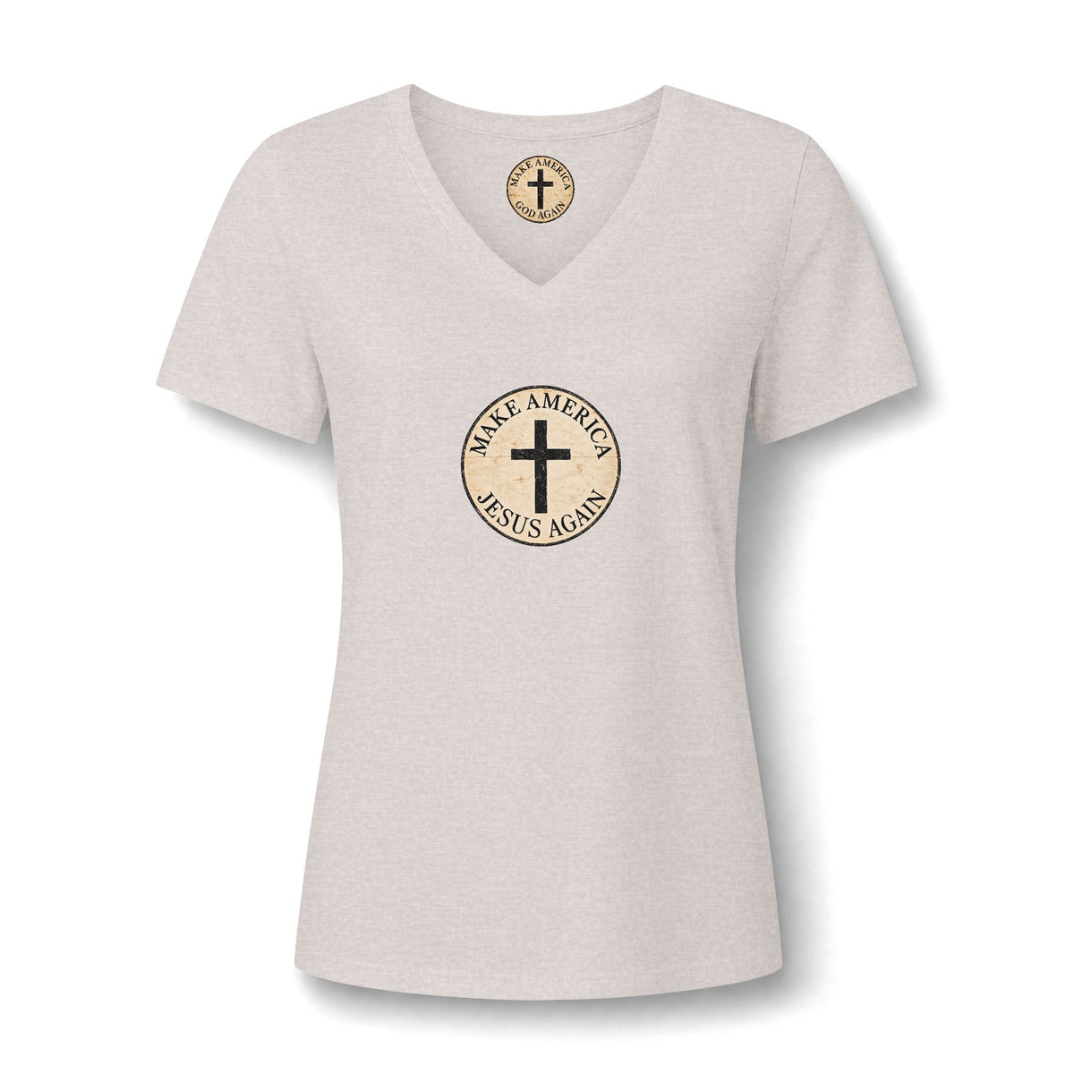 Women's Relaxed Heather CVC V-Neck Tee