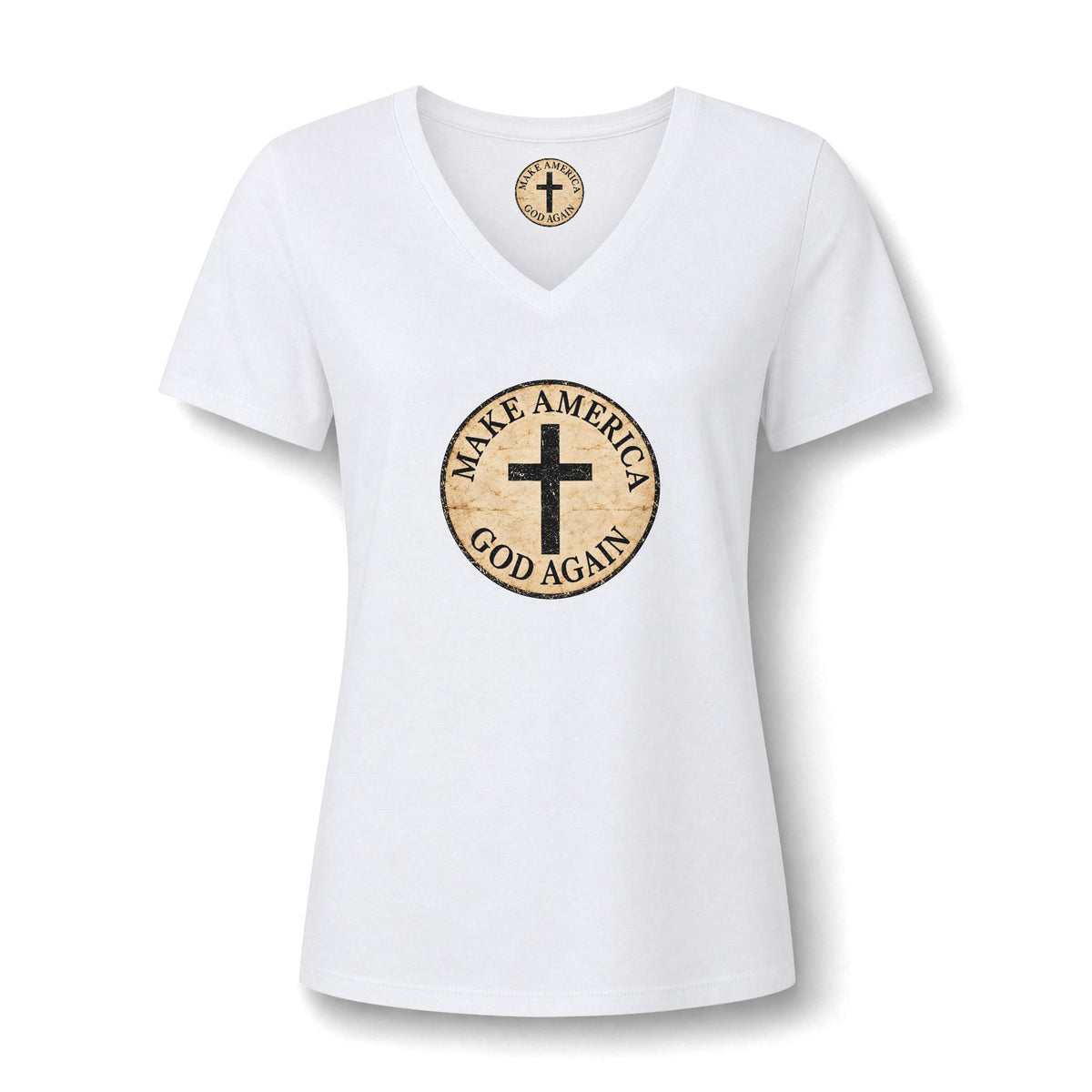 Women's Relaxed Heather CVC V-Neck Tee