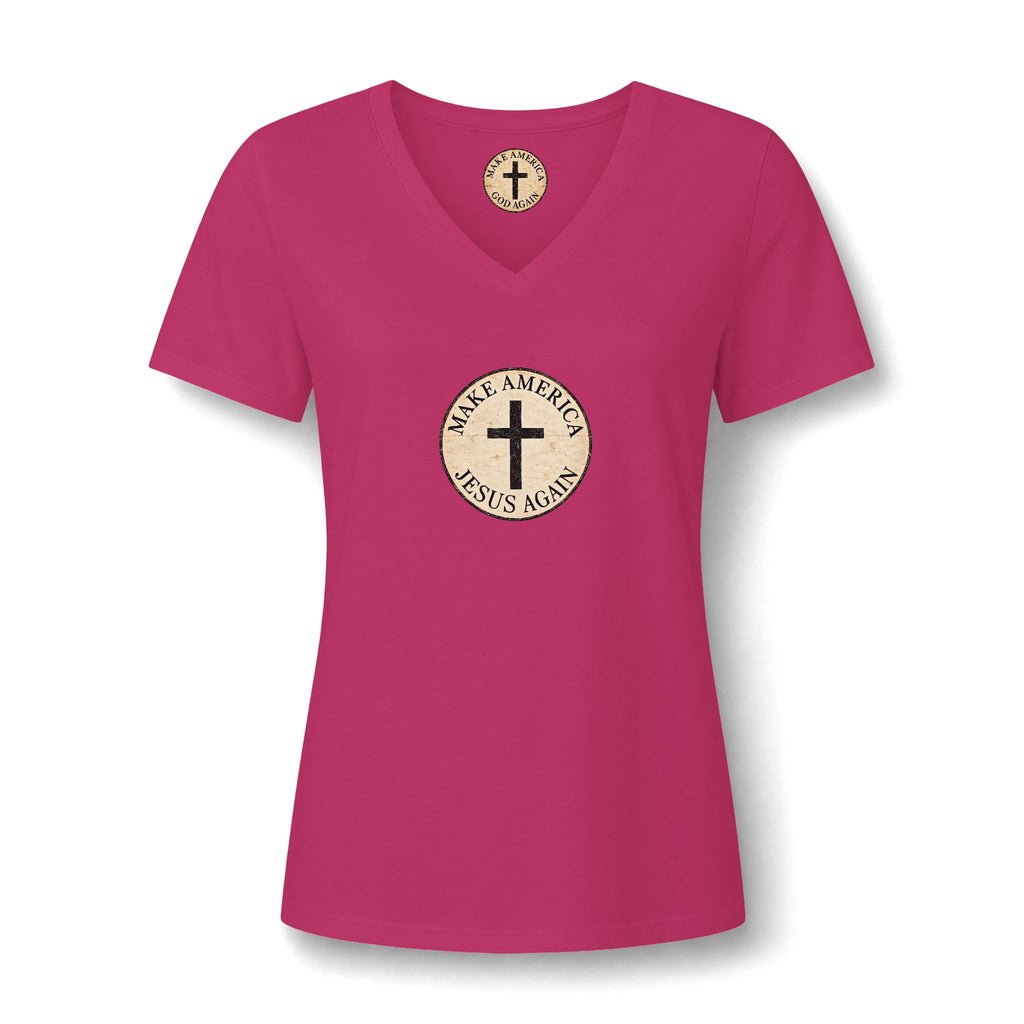 Women's Relaxed Heather CVC V-Neck Tee