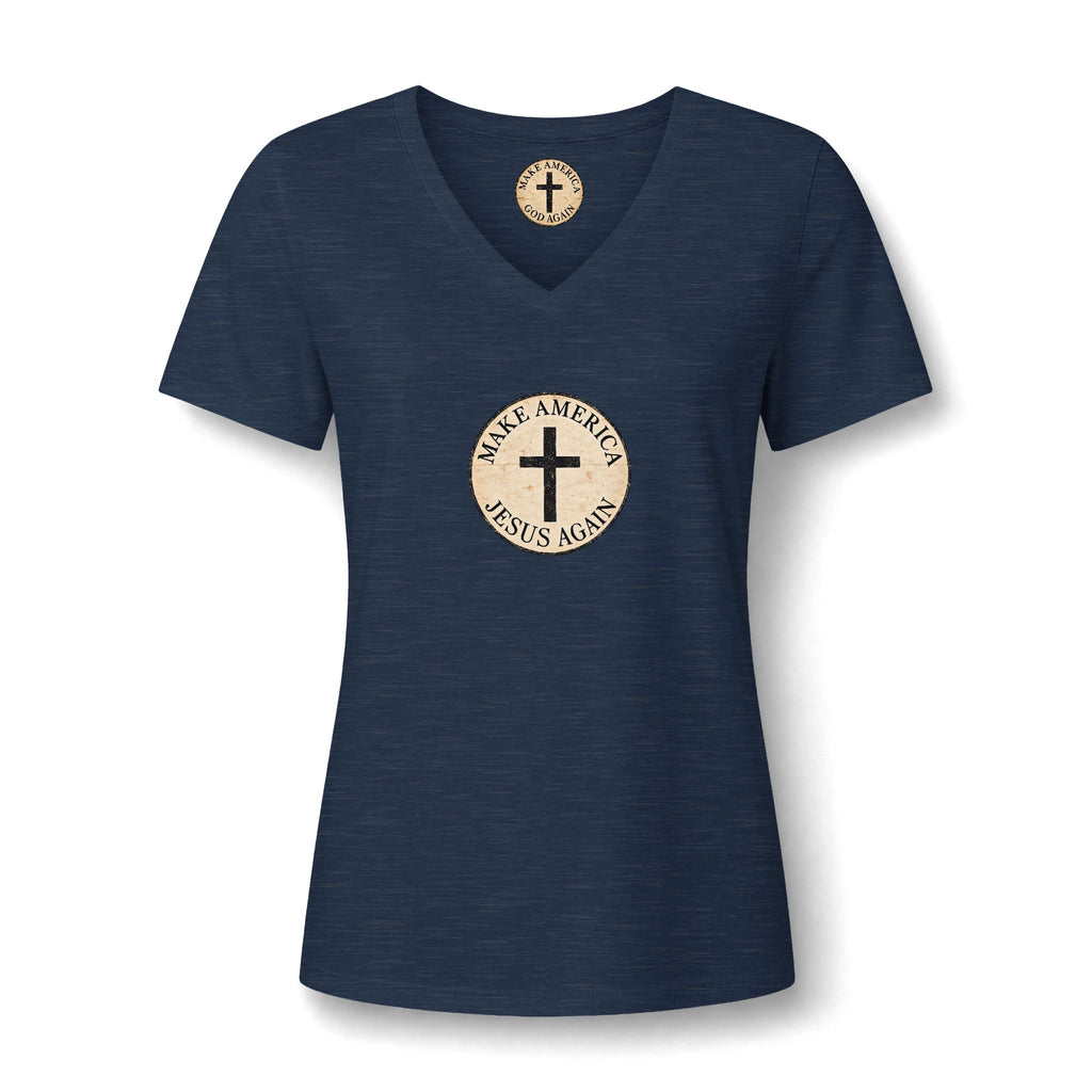 Women's Relaxed Heather CVC V-Neck Tee