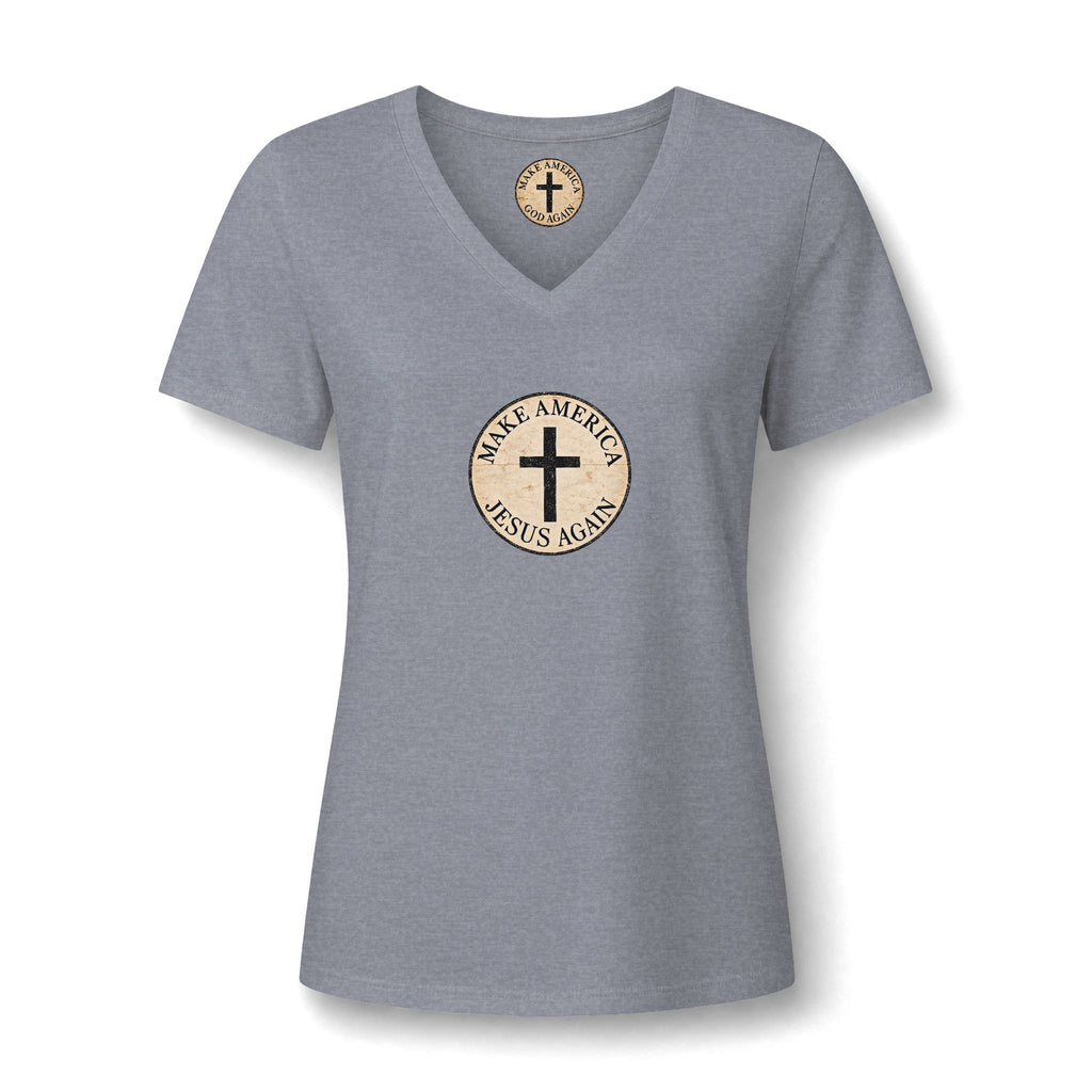 Women's Relaxed Heather CVC V-Neck Tee