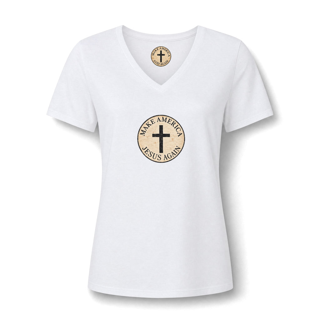 Women's Relaxed Heather CVC V-Neck Tee