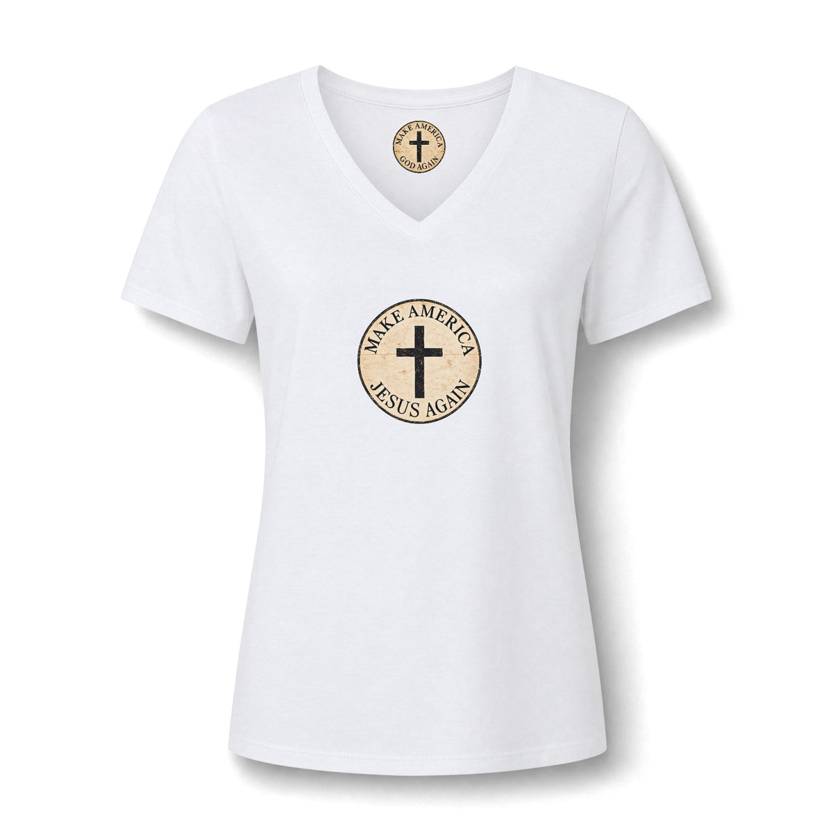 Women's Relaxed Heather CVC V-Neck Tee