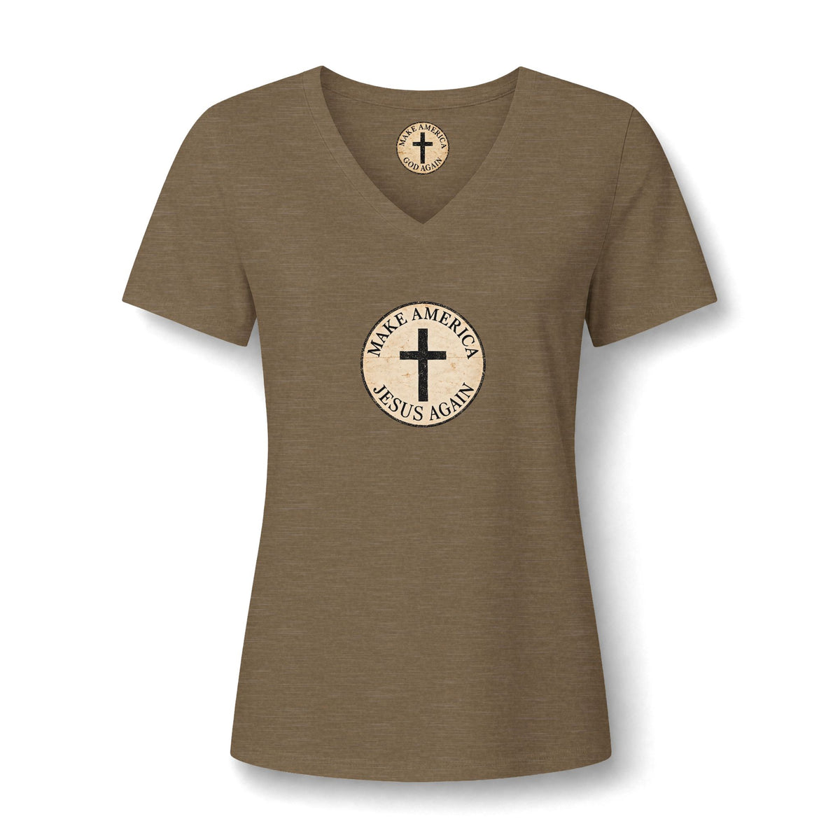 Women's Relaxed Heather CVC V-Neck Tee