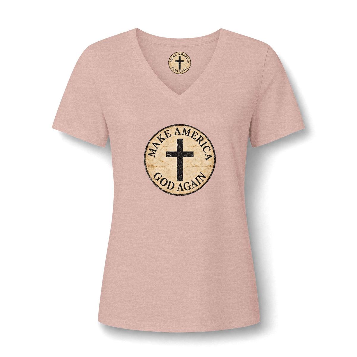 Women's Relaxed Heather CVC V-Neck Tee