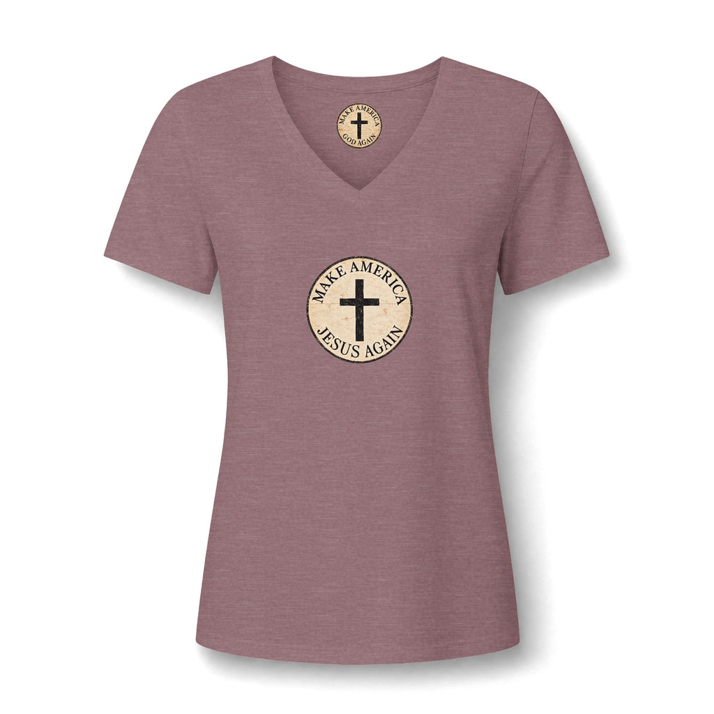 Women's Relaxed Heather CVC V-Neck Tee