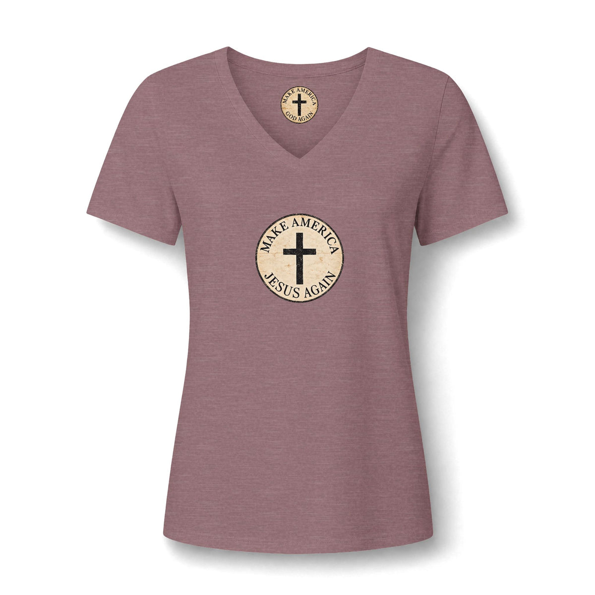 Women's Relaxed Heather CVC V-Neck Tee