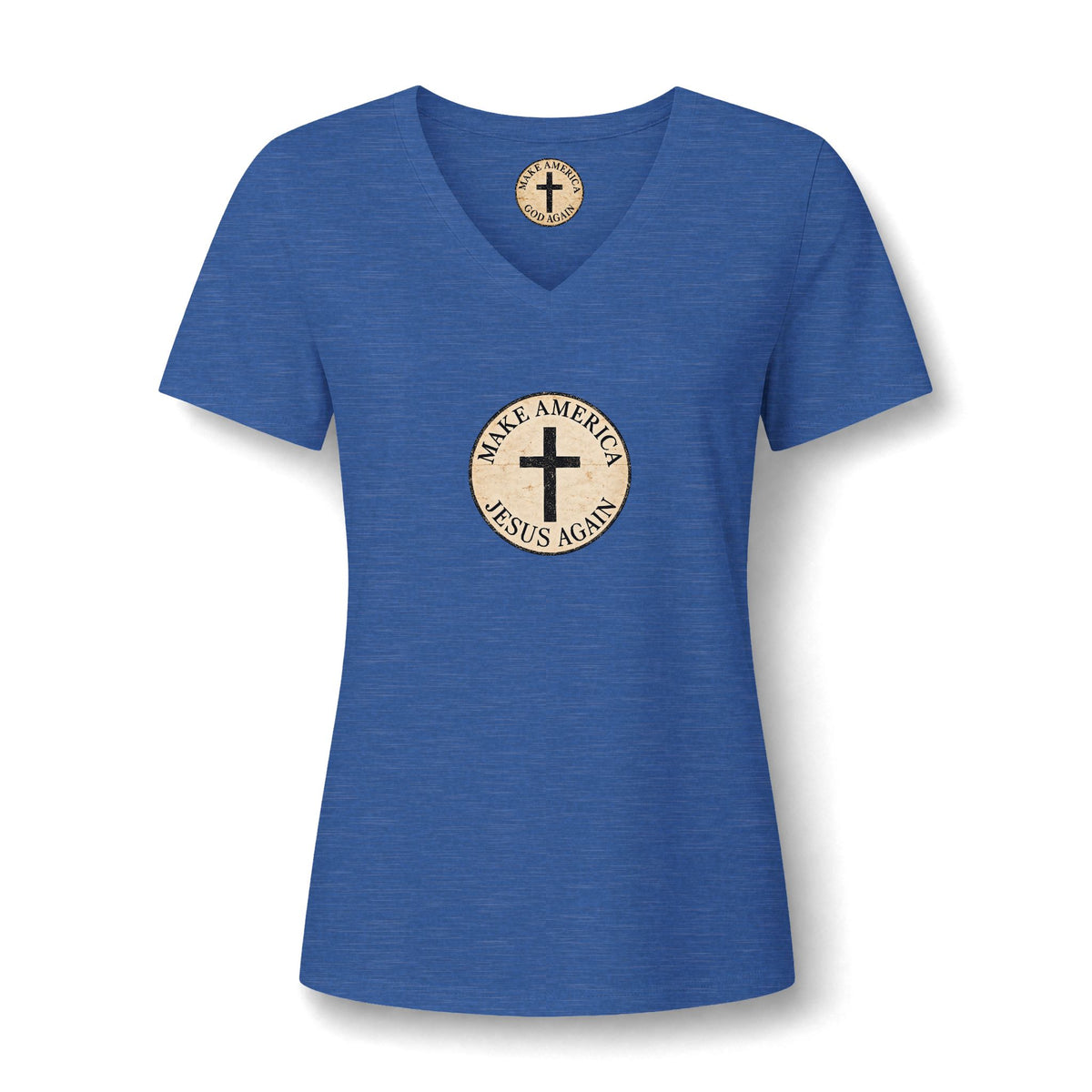 Women's Relaxed Heather CVC V-Neck Tee