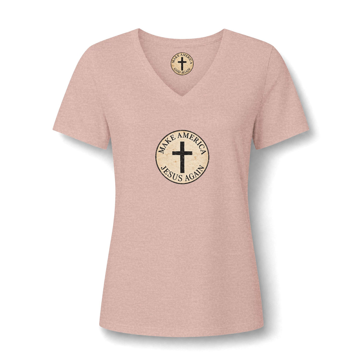 Women's Relaxed Heather CVC V-Neck Tee