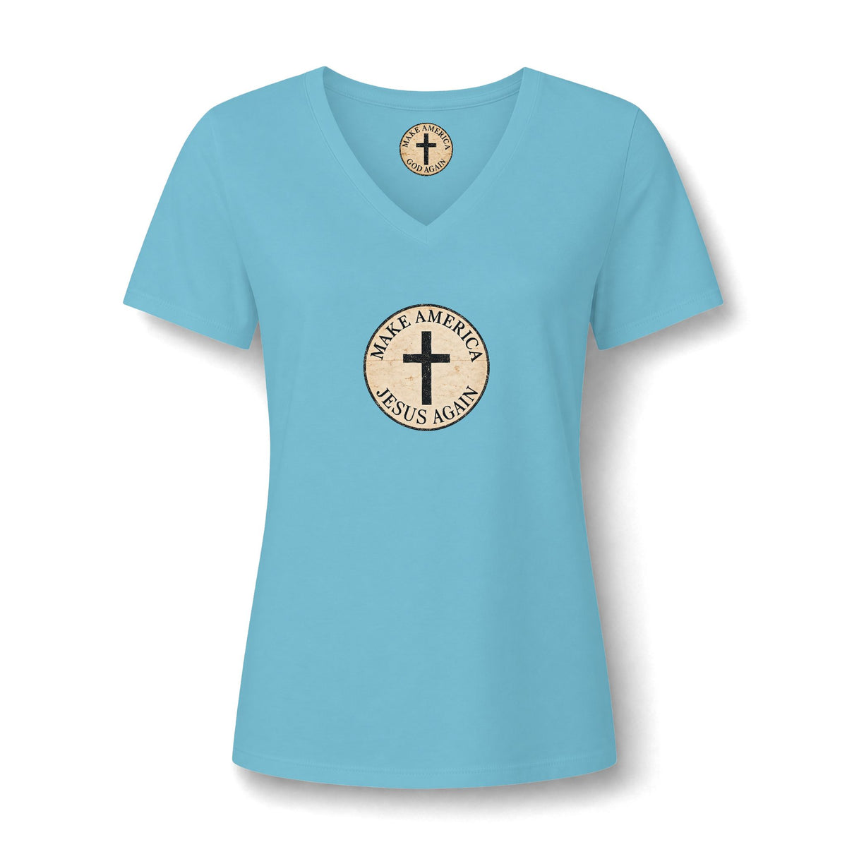 Women's Relaxed Heather CVC V-Neck Tee